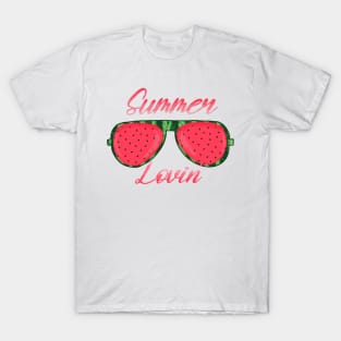 Summer Lovin’ Watermelon Glasses Design T-Shirt